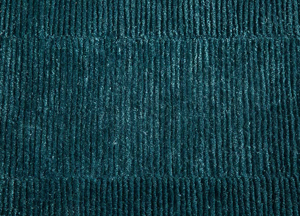 come around blue wool and viscose hand tufted Rug - CloseUp