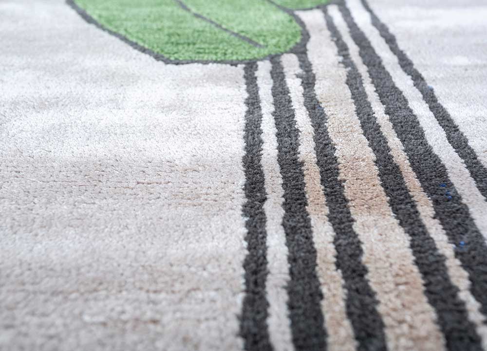 concoction green wool and viscose hand tufted Rug - CloseUp
