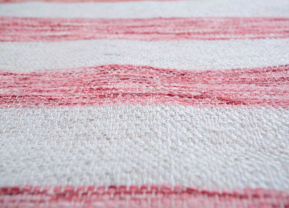 aqua pink and purple wool and viscose flat weaves Rug - CloseUp