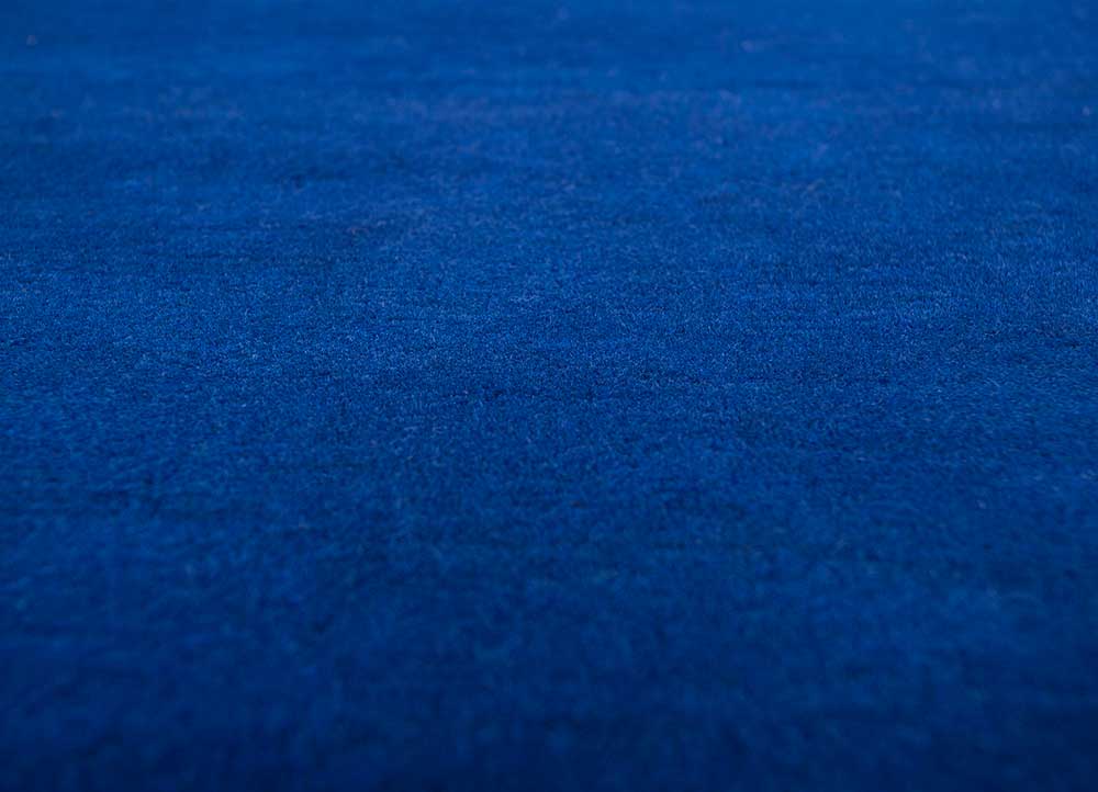sthir blue wool hand knotted Rug - CloseUp