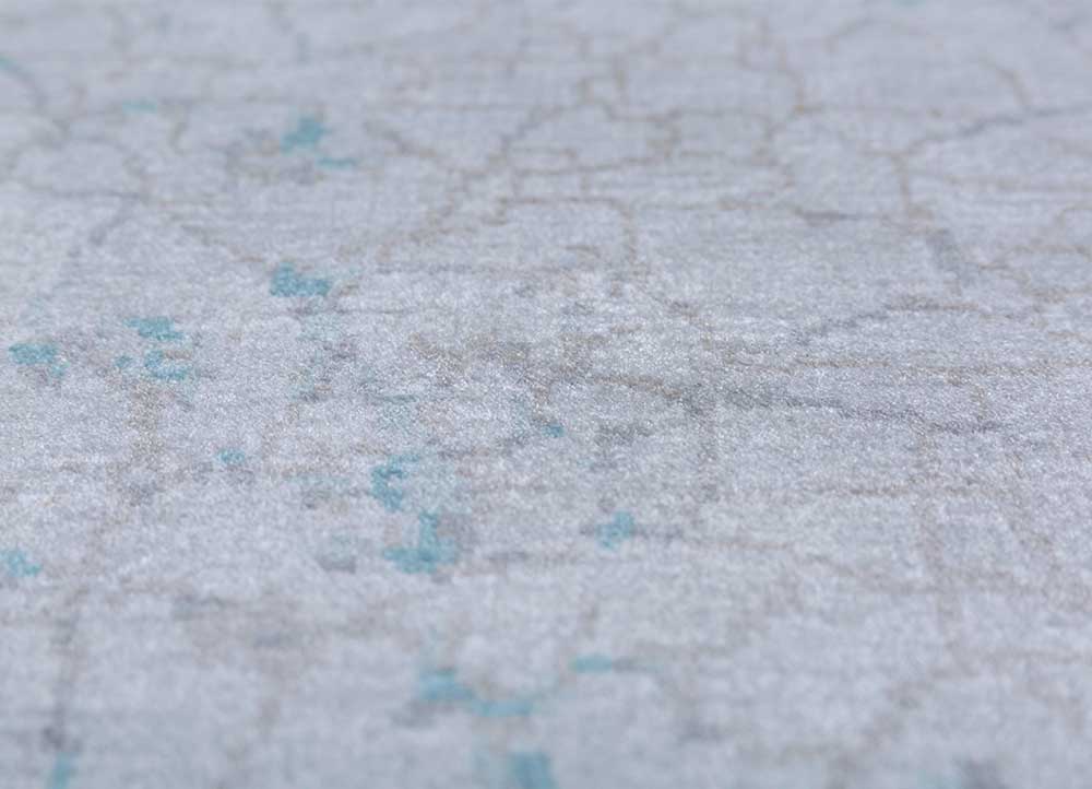 entropy ivory bamboo silk hand knotted Rug - CloseUp
