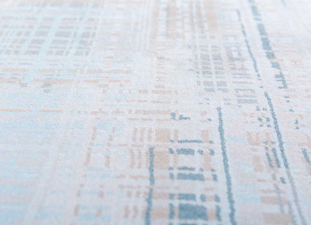 unstring by kavi blue bamboo silk hand knotted Rug - CloseUp