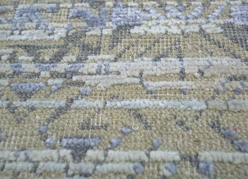 viscaya ivory wool and silk hand knotted Rug - CloseUp