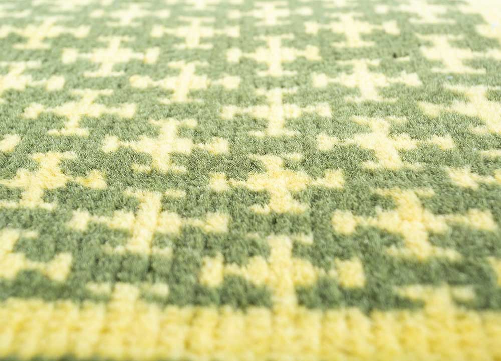 geode green wool and viscose hand knotted Rug - CloseUp