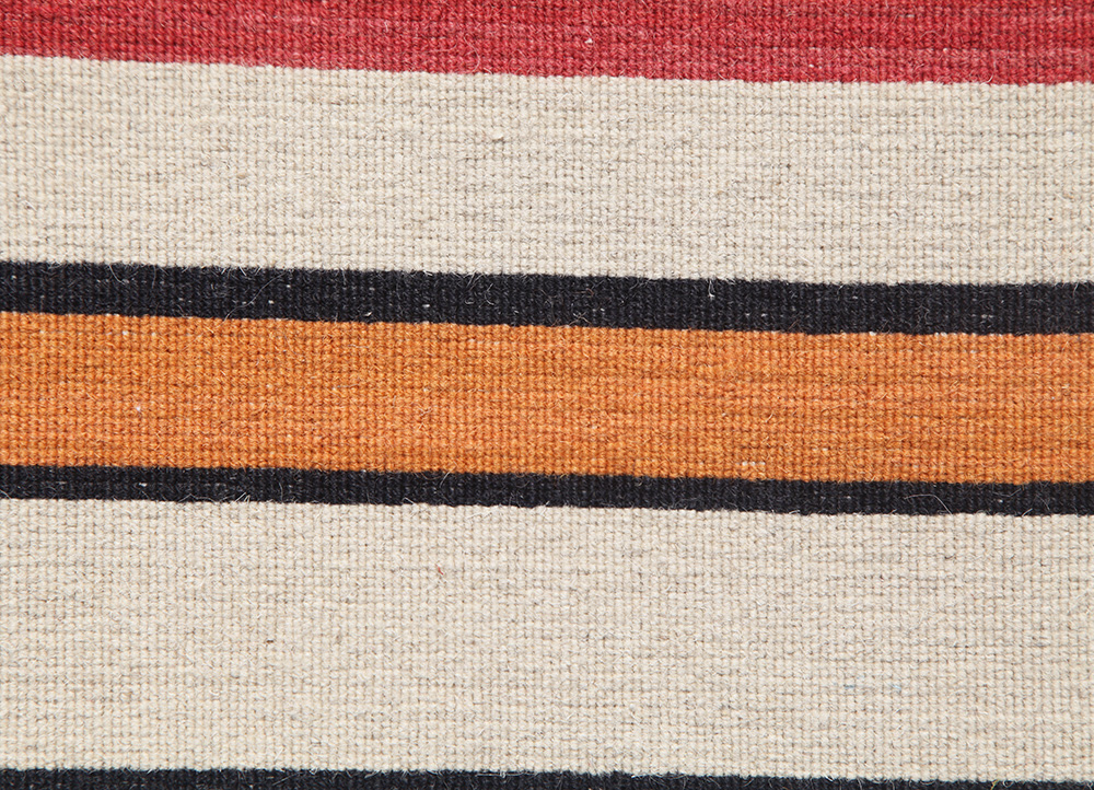 aqua red and orange wool flat weaves Rug - CloseUp