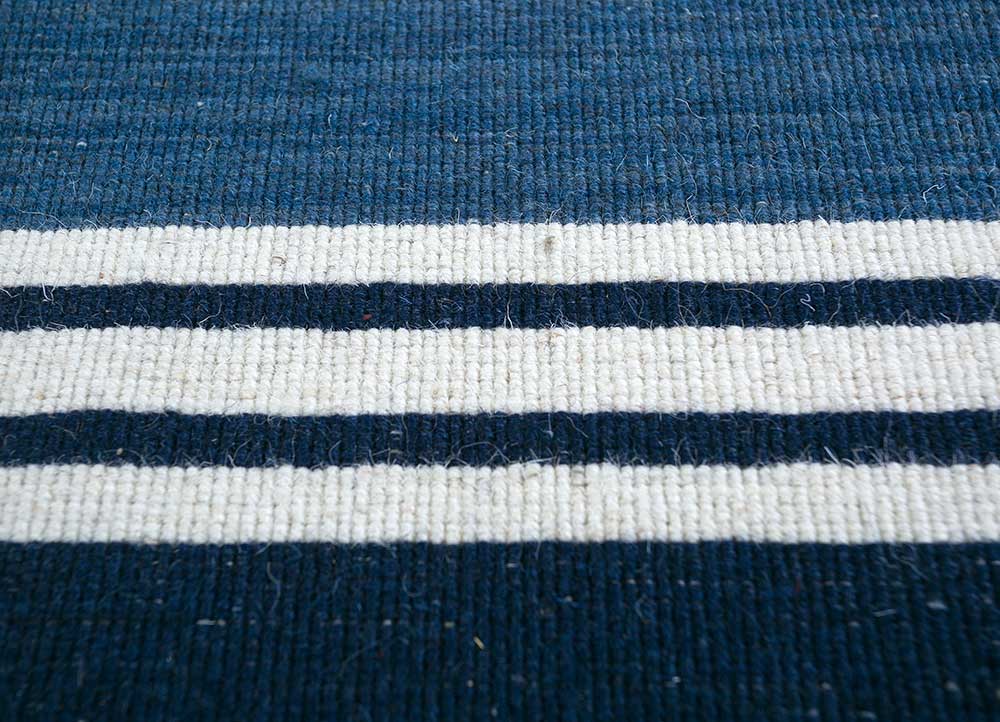 aqua blue wool flat weaves Rug - CloseUp