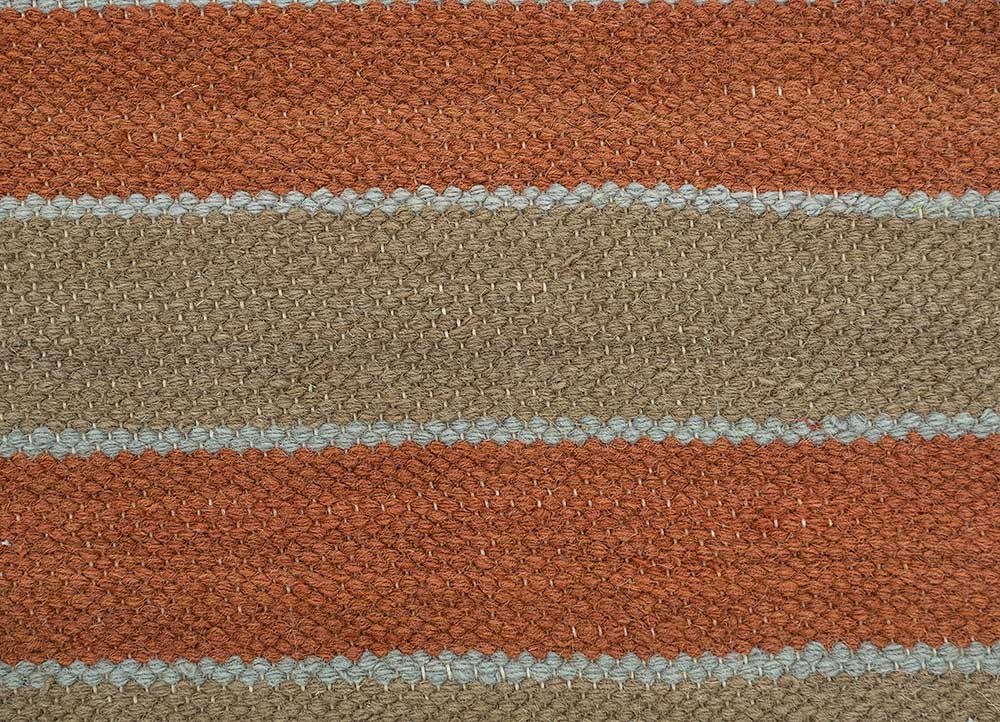 aqua beige and brown wool flat weaves Rug - CloseUp