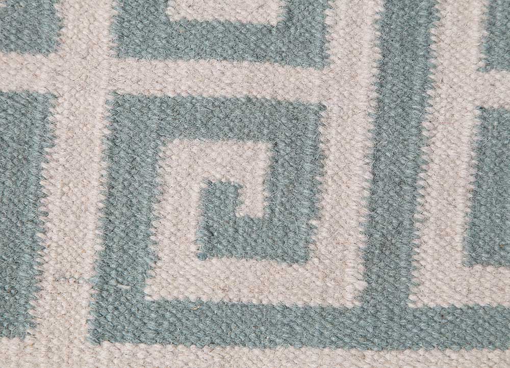 anatolia green wool flat weaves Rug - CloseUp