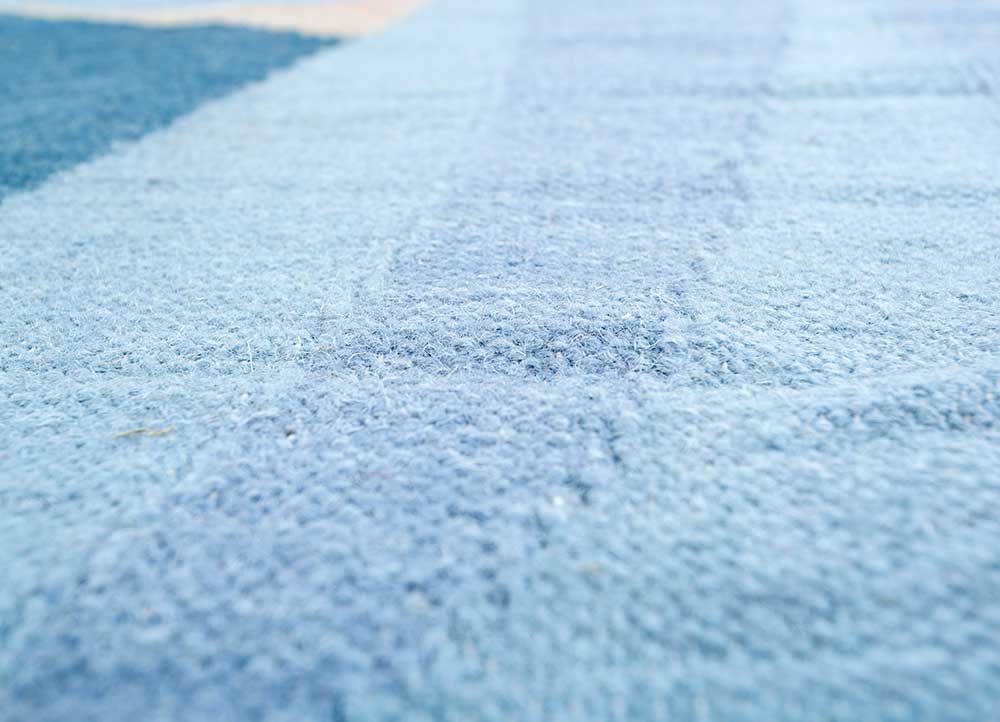 anatolia blue wool flat weaves Rug - CloseUp