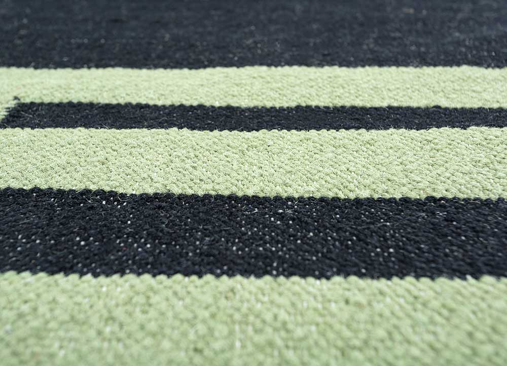 aqua green wool flat weaves Rug - CloseUp