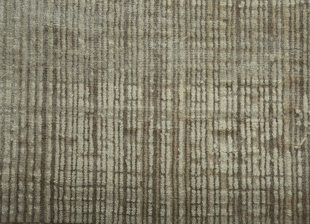 project error by kavi beige and brown wool and bamboo silk hand knotted Rug - CloseUp