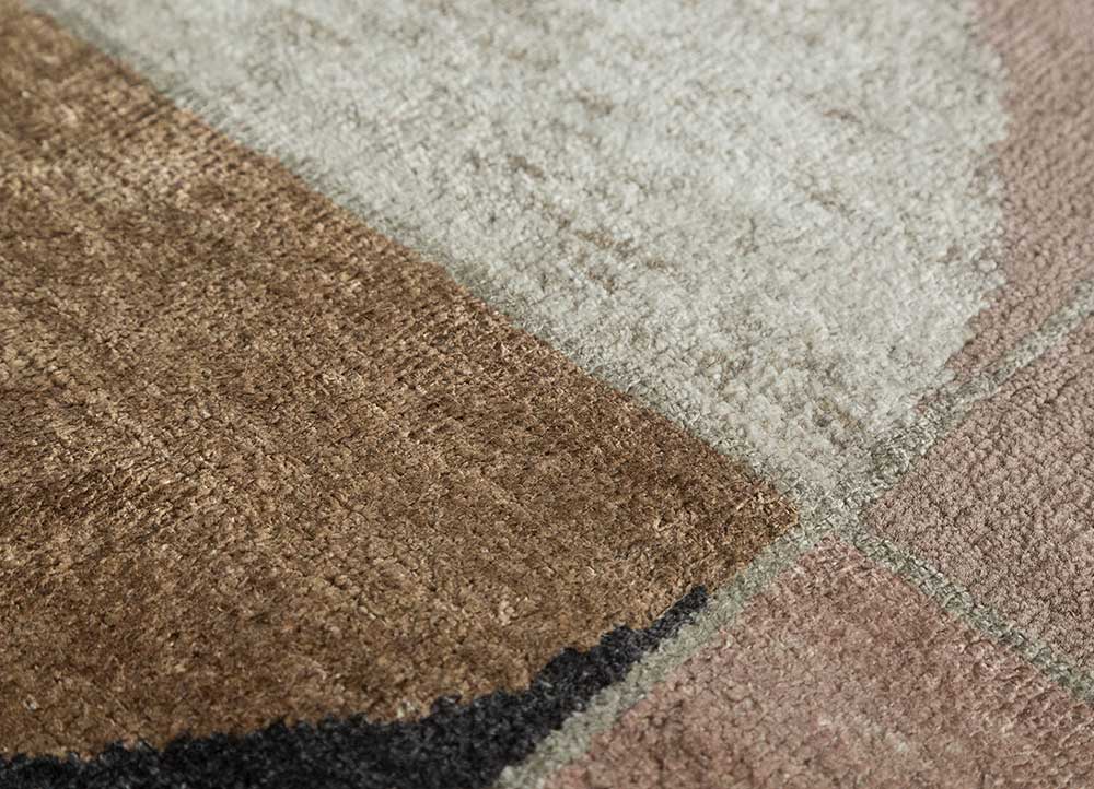 aakar by kavi multi wool and bamboo silk hand knotted Rug - CloseUp