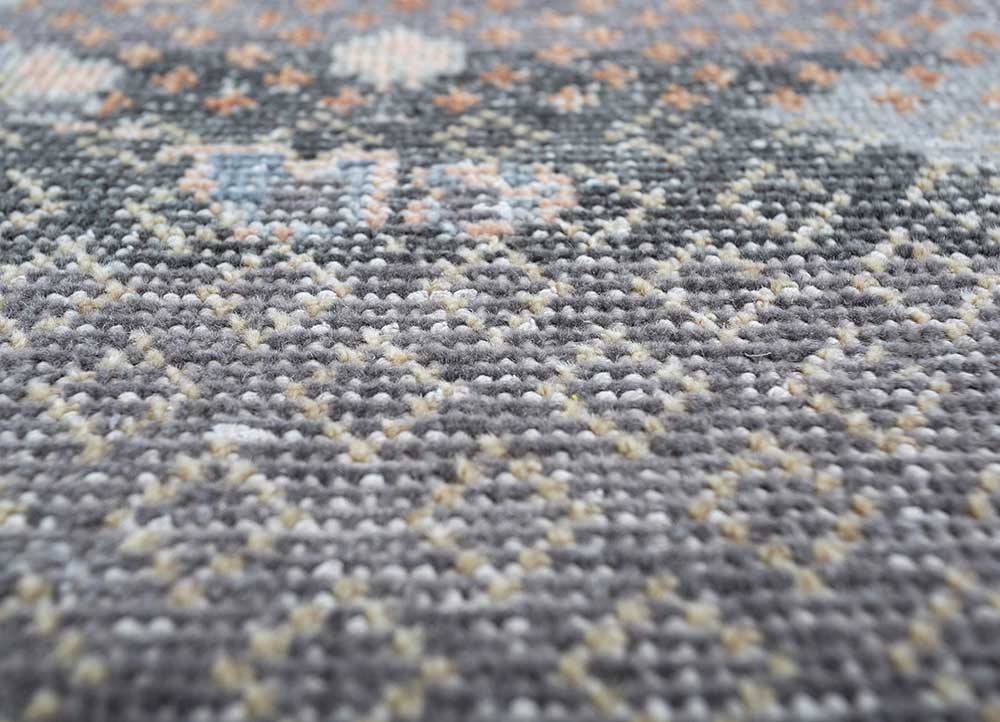 revolution grey and black wool hand knotted Rug - CloseUp