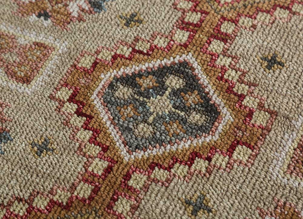 geode beige and brown wool hand knotted Rug - CloseUp