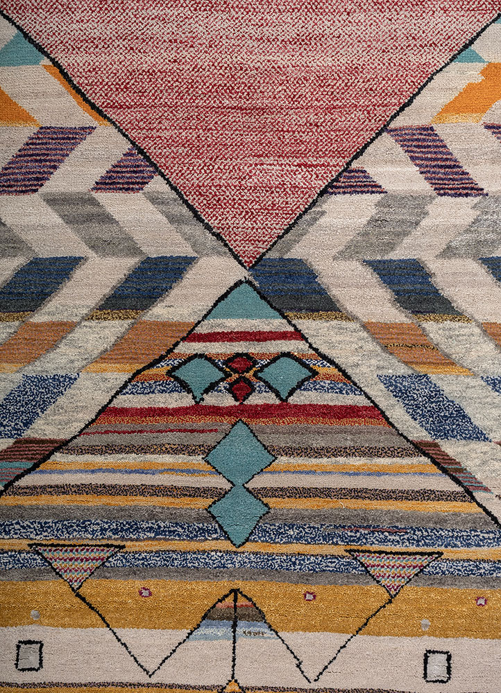 Manchaha Blue Hand Knotted Wool and Bamboo Silk Rugs Les8085 Jaipur