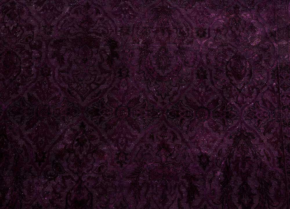 lacuna pink and purple wool and silk hand knotted Rug - CloseUp