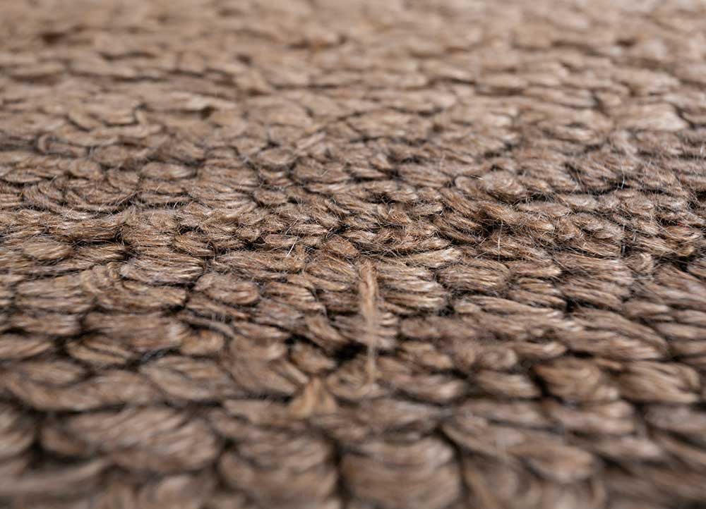 erbe beige and brown wool hand knotted Rug - CloseUp