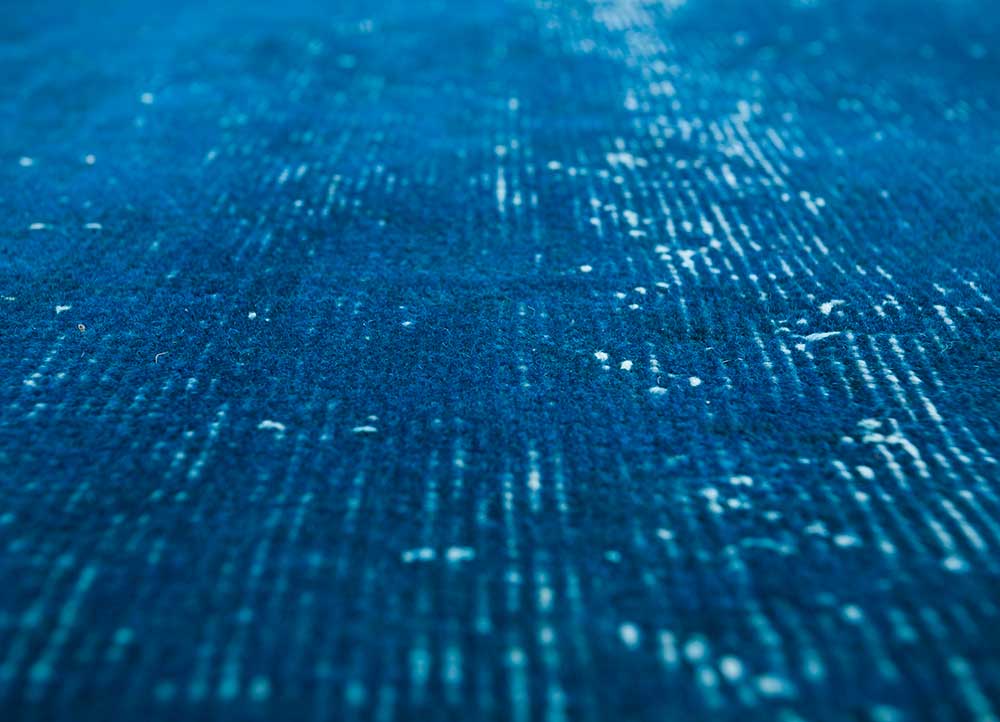 lacuna blue wool hand knotted Rug - CloseUp