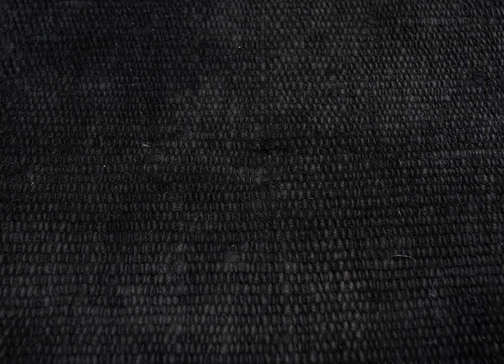 legion grey and black wool patchwork Rug - CloseUp