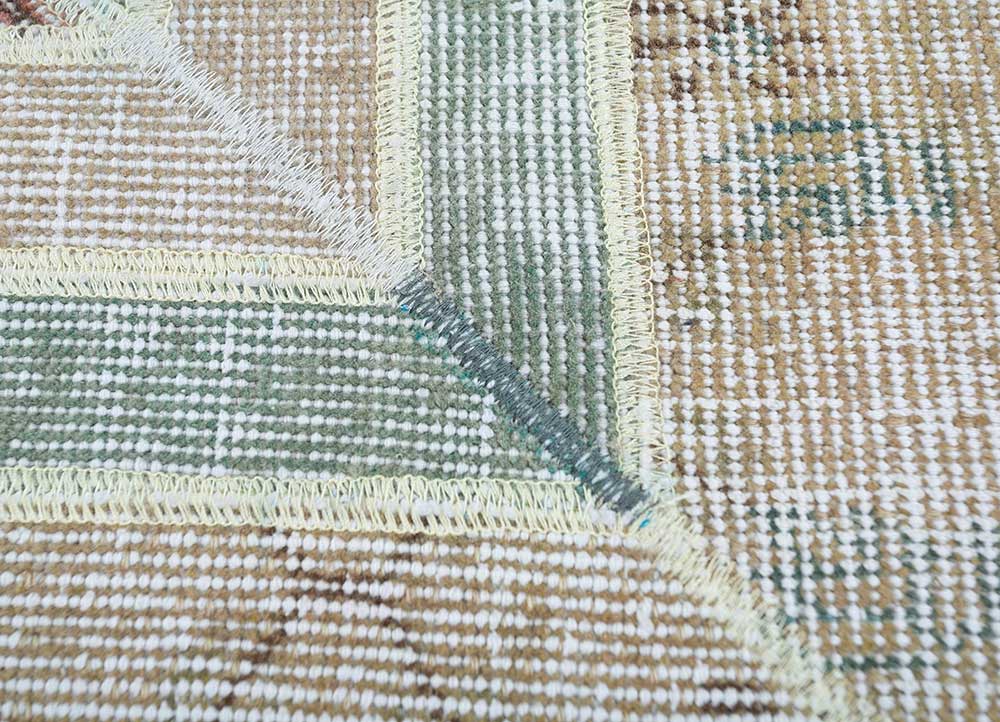provenance ivory wool patchwork Rug - CloseUp