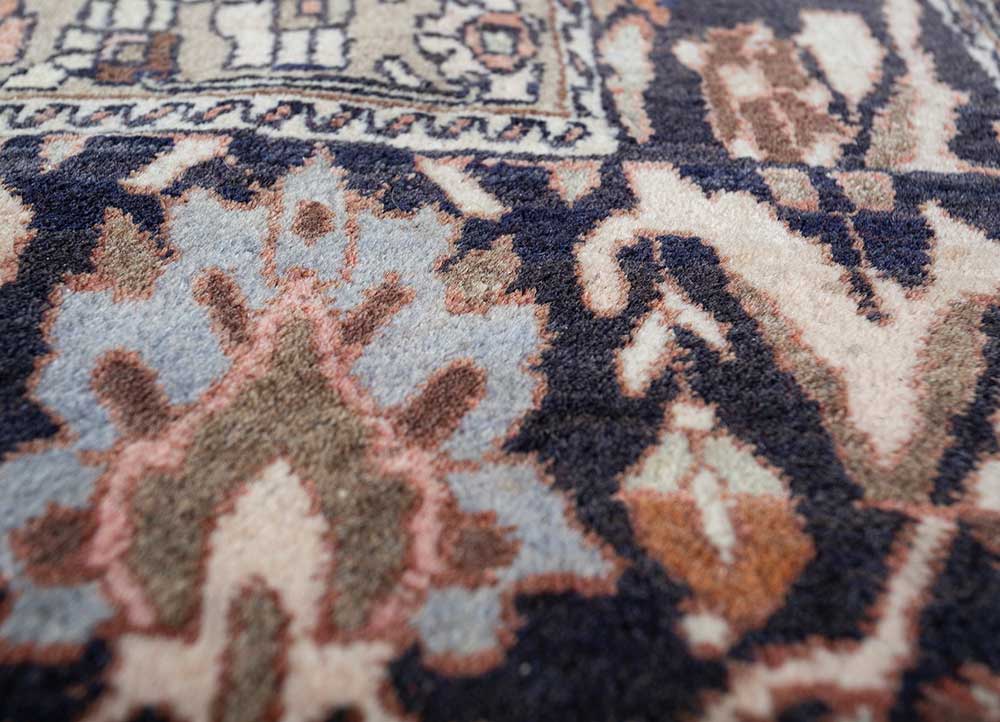 aalam beige and brown wool hand knotted Rug - CloseUp