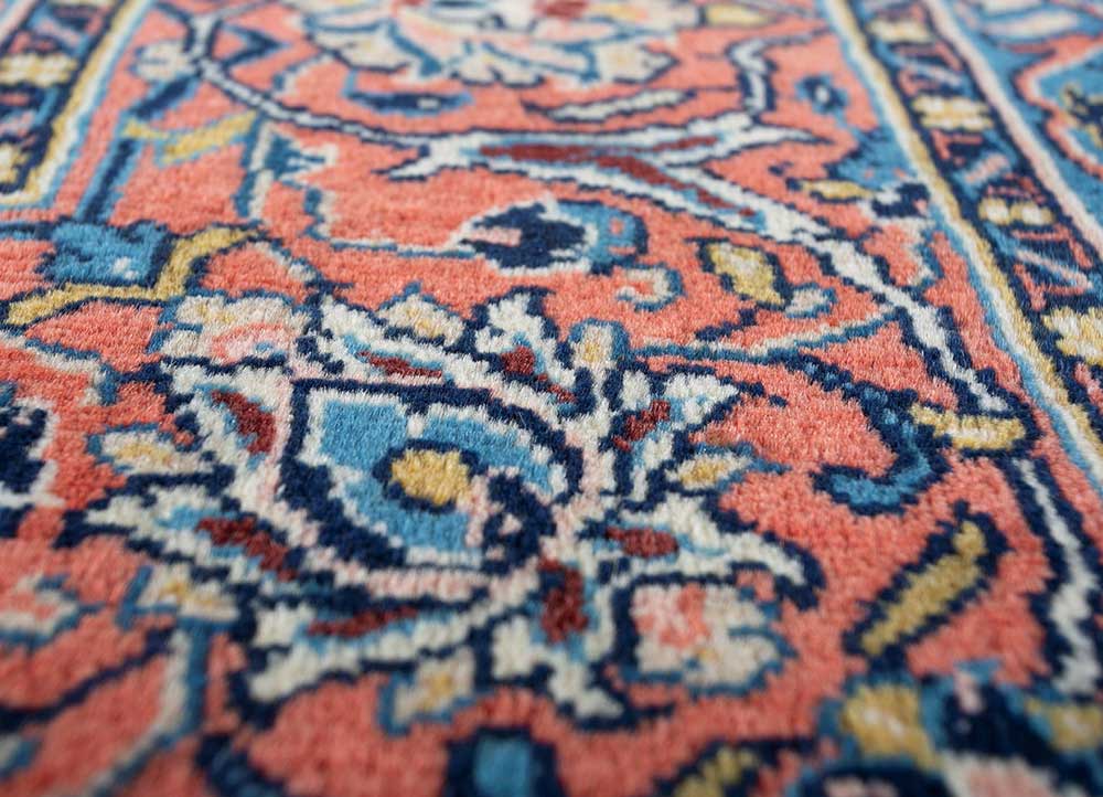 aalam ivory wool hand knotted Rug - CloseUp
