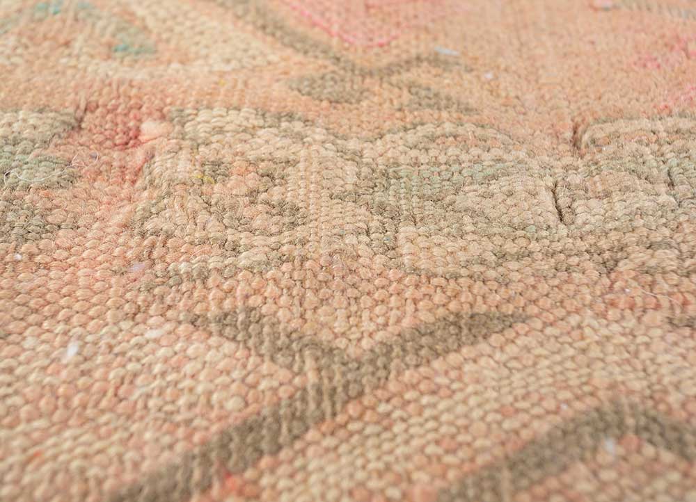 kilim pink and purple wool hand knotted Rug - CloseUp