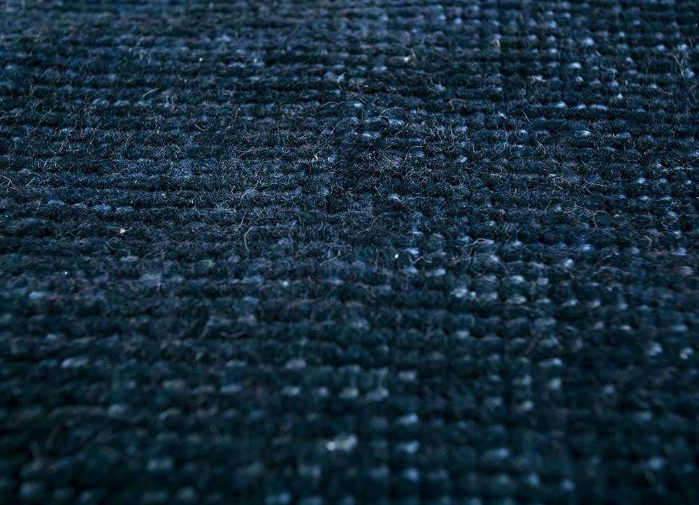 legion blue wool hand knotted Rug - CloseUp