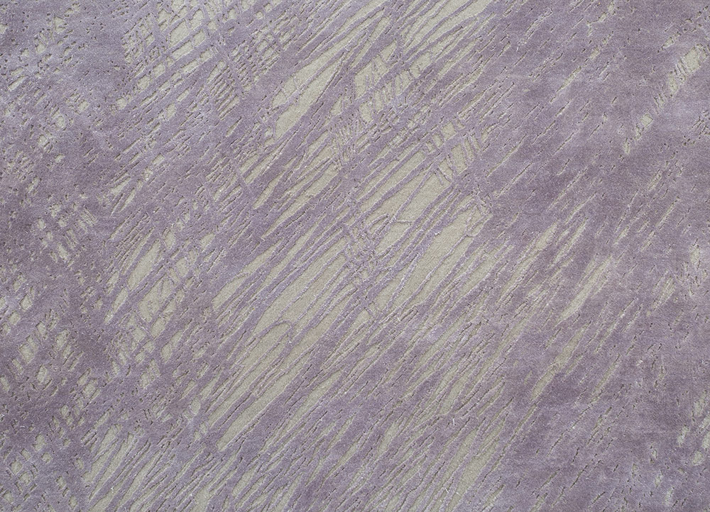 free verse by kavi pink and purple wool and silk hand knotted Rug - CloseUp