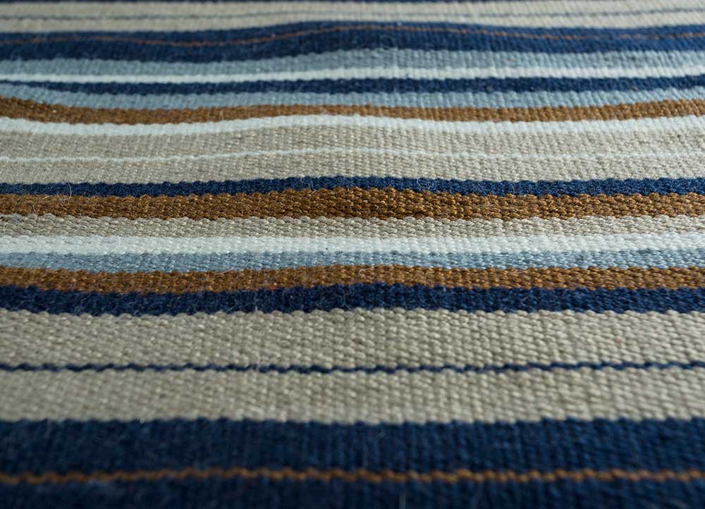 aqua blue cotton flat weaves Rug - CloseUp