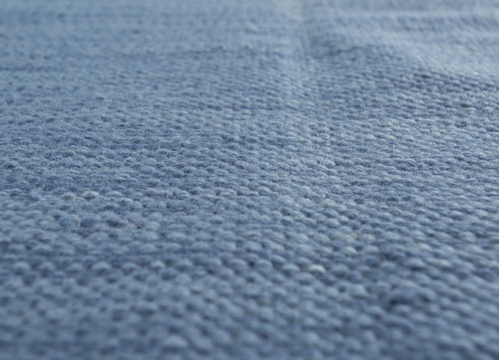 indusbar blue wool flat weaves Rug - CloseUp