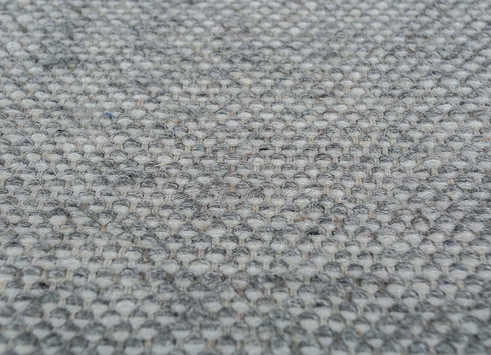 abrash grey and black wool flat weaves Rug - CloseUp