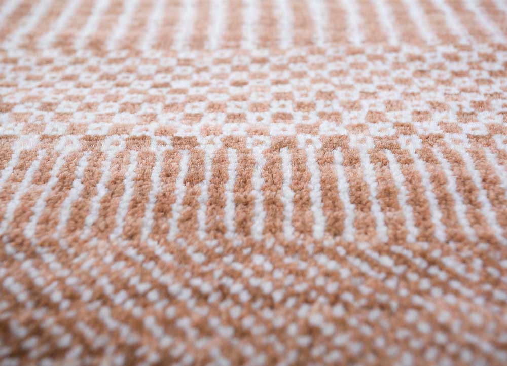 kairos beige and brown wool hand knotted Rug - CloseUp
