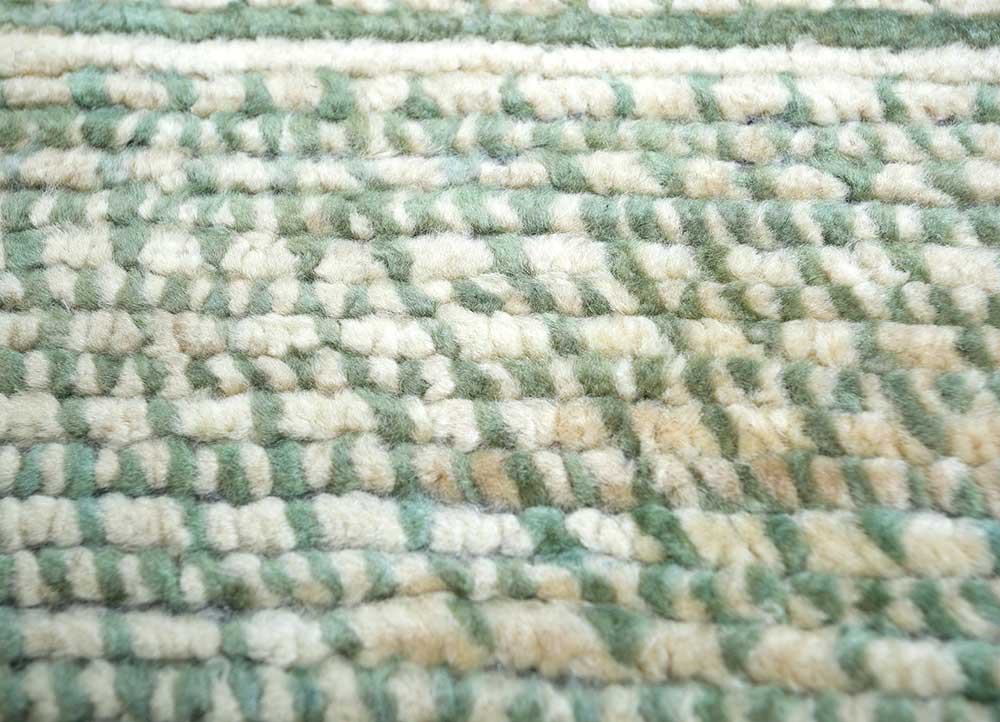 kairos green wool hand knotted Rug - CloseUp