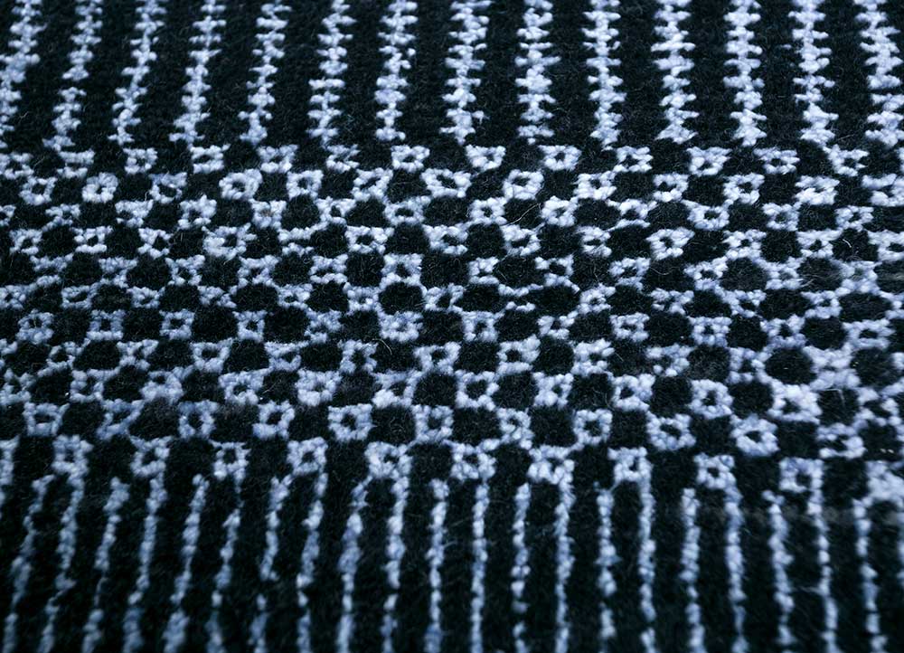 kairos grey and black wool and viscose hand knotted Rug - CloseUp