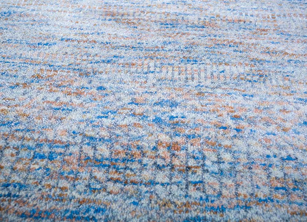 kairos blue wool and viscose hand knotted Rug - CloseUp