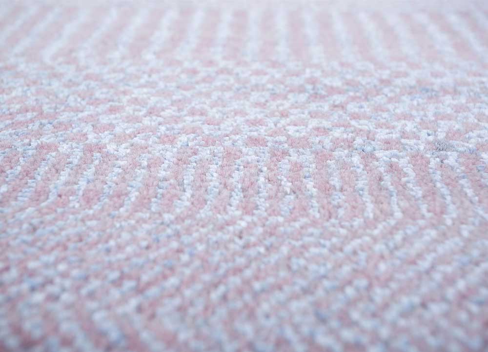 kairos pink and purple wool and viscose hand knotted Rug - CloseUp