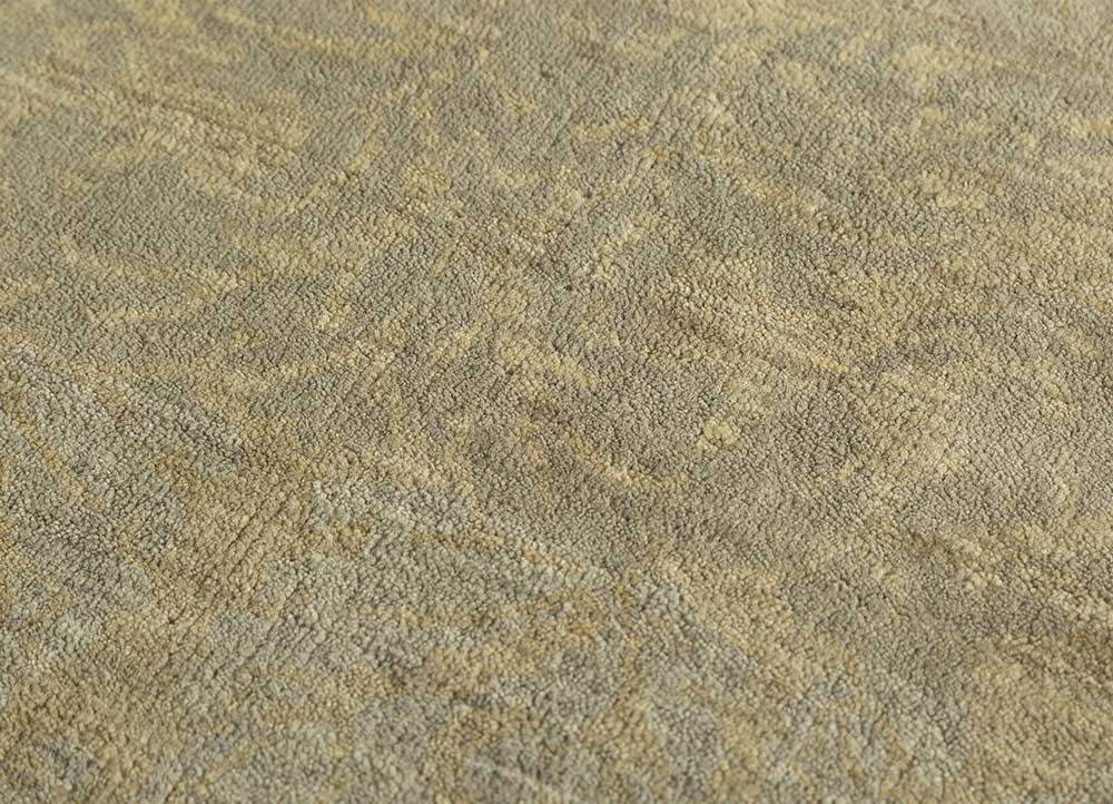 floret beige and brown wool hand knotted Rug - CloseUp
