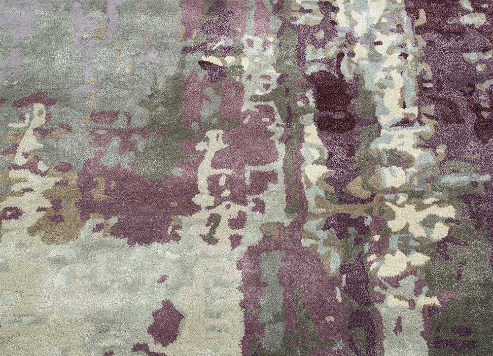 genesis pink and purple wool and viscose hand tufted Rug - CloseUp