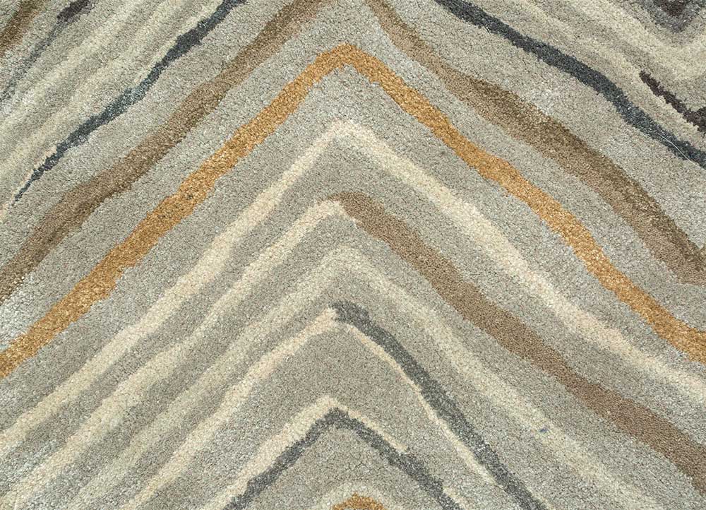 genesis beige and brown wool and viscose hand tufted Rug - CloseUp