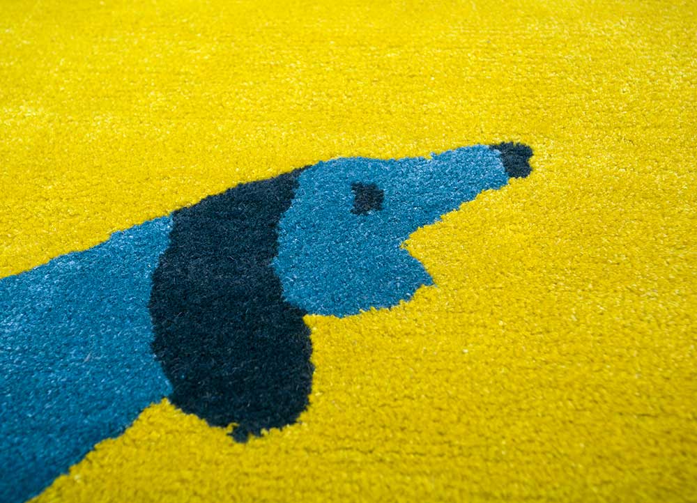 confetti gold wool and viscose hand tufted Rug - CloseUp