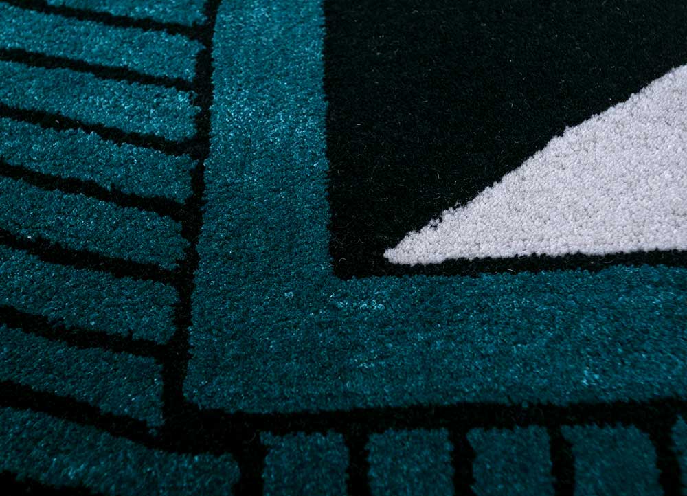 archetype blue wool and viscose hand tufted Rug - CloseUp