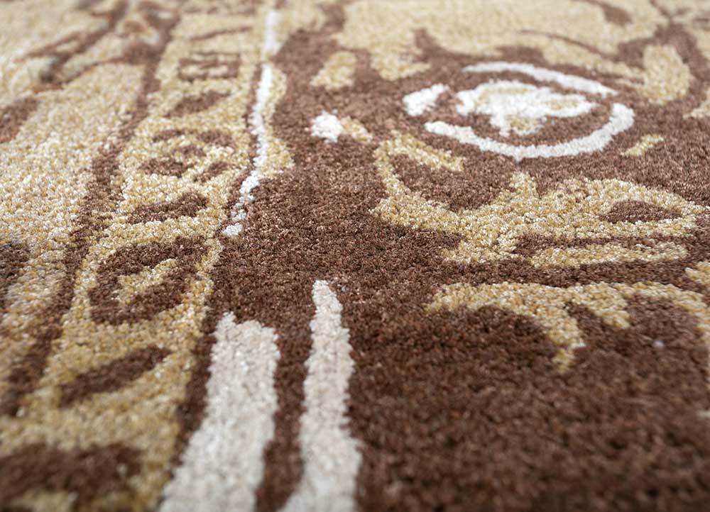 kilan beige and brown wool and viscose hand tufted Rug - CloseUp