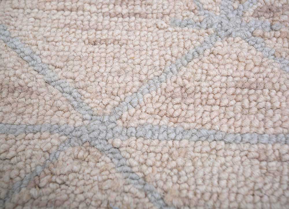 cascade beige and brown wool hand tufted Rug - CloseUp