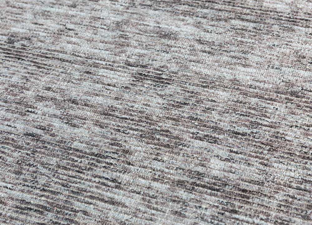 basis beige and brown wool and viscose hand loom Rug - CloseUp