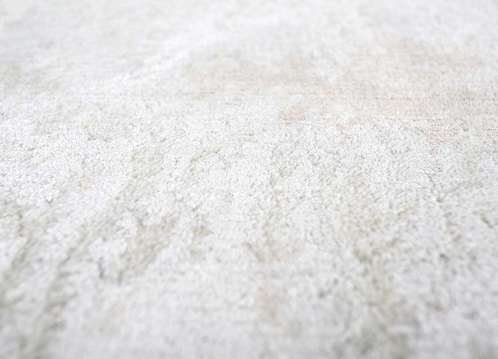 entropy beige and brown wool and bamboo silk hand knotted Rug - CloseUp
