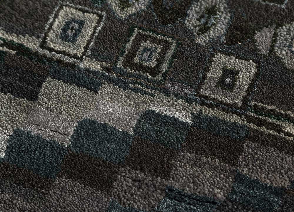 manchaha beige and brown wool and bamboo silk hand knotted Rug - CloseUp