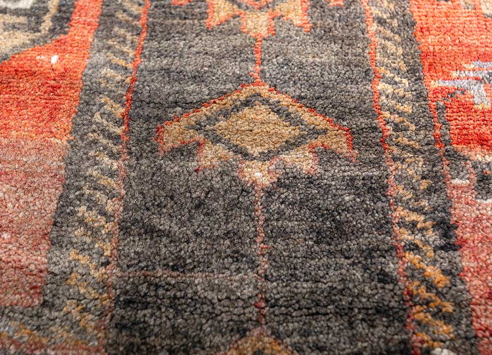 kilim gold wool hand knotted Rug - CloseUp