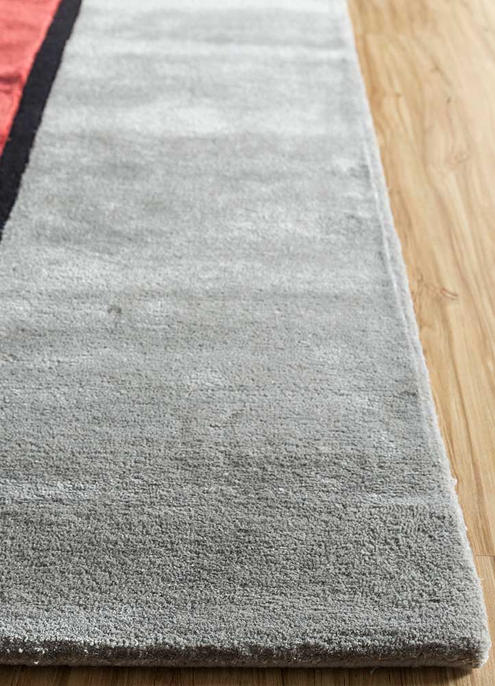 concoction grey and black wool and viscose hand tufted Rug - Corner