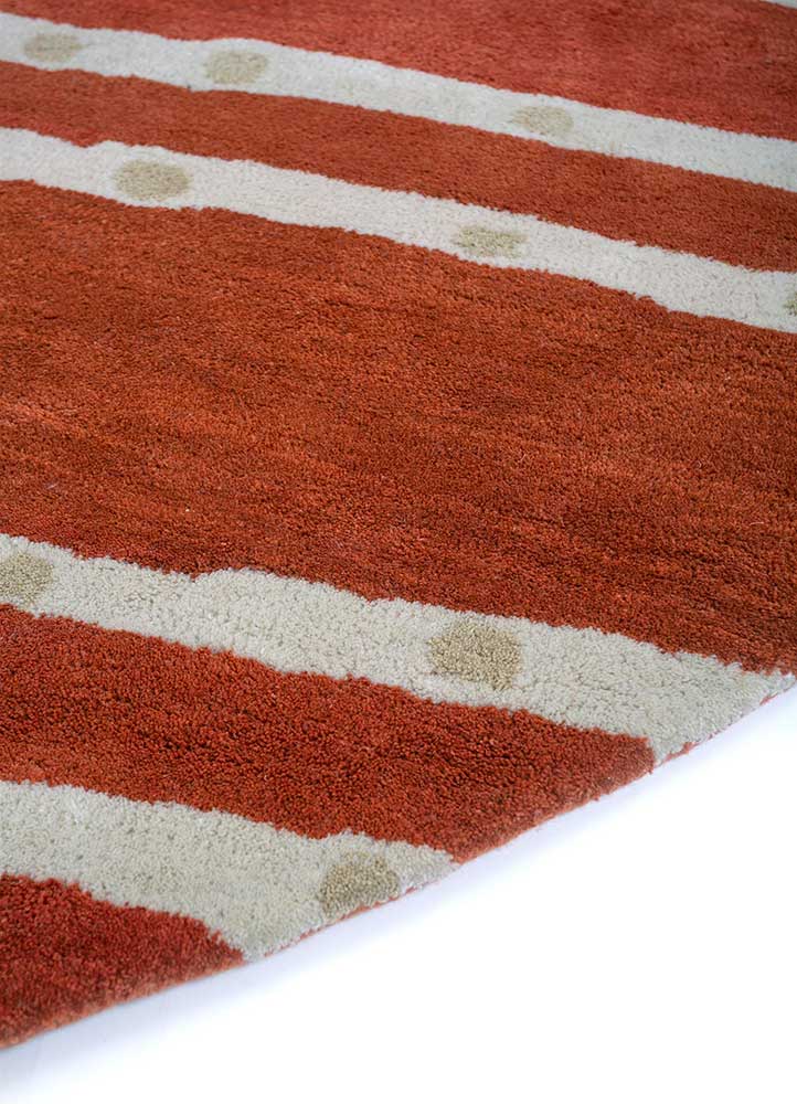 confetti red and orange wool and viscose hand tufted Rug - Corner